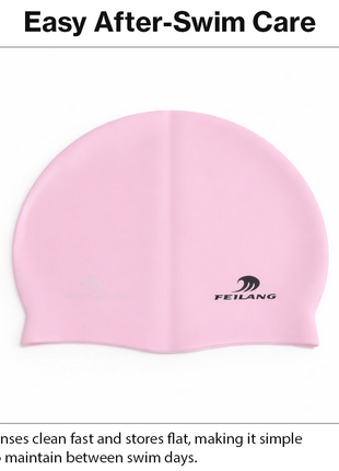 Silicone Swimming Cap Size 22×19 cm – Waterproof High Elasticity Pink