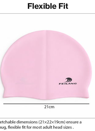 Silicone Swimming Cap Size 22×19 cm – Waterproof High Elasticity Pink