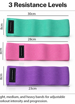 3-Piece Hip Resistance Bands Set with Carry Bag