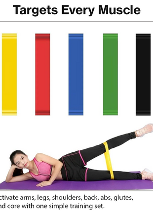 Exercise Resistance Loop Bands Set for Yoga Pilates Strength Training Latex Bands