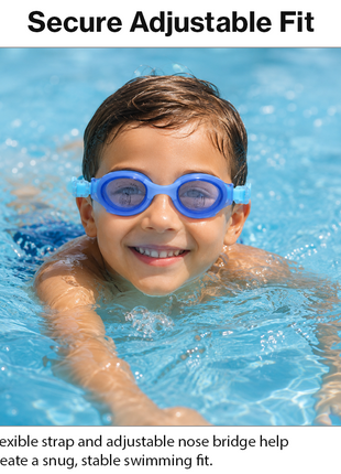 Junior Swimming Goggles with Ear Plugs & Anti-Fog Lenses