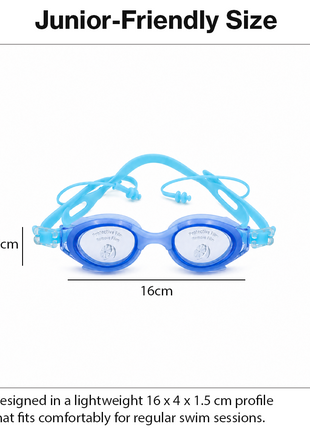 Junior Swimming Goggles with Ear Plugs & Anti-Fog Lenses
