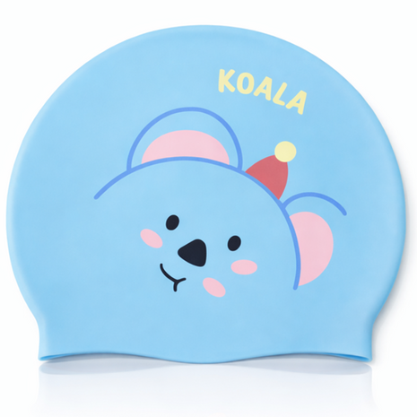 Children’s Waterproof Swimming Cap Ultra Stretch ABS Plastic Blue Design