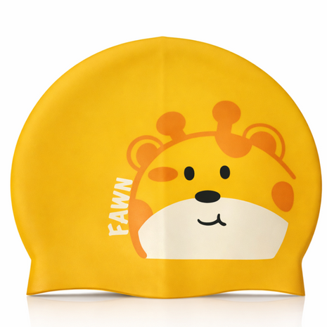 Children’s Waterproof Swimming Cap Ultra Stretch ABS Plastic Yellow Design