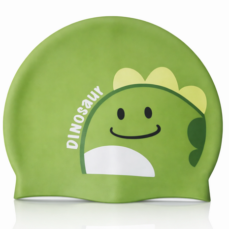 Children’s Waterproof Swimming Cap Ultra Stretch ABS Plastic Green Design
