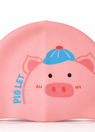 Children’s Waterproof Swimming Cap Ultra Stretch ABS Plastic Pink Design