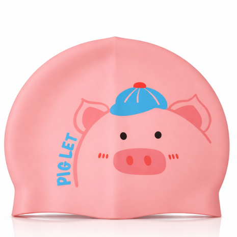 Children’s Waterproof Swimming Cap Ultra Stretch ABS Plastic Pink Design