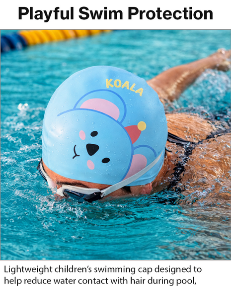 Children’s Waterproof Swimming Cap Ultra Stretch ABS Plastic Blue Design