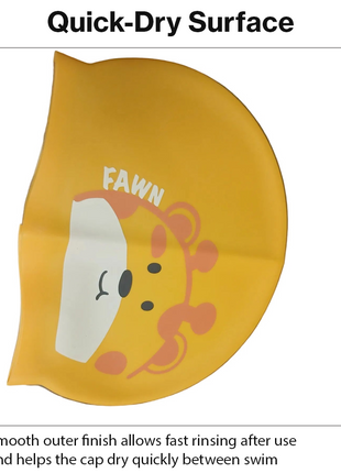 Children’s Waterproof Swimming Cap Ultra Stretch ABS Plastic Yellow Design