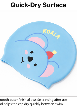 Children’s Waterproof Swimming Cap Ultra Stretch ABS Plastic Blue Design