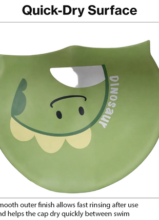 Children’s Waterproof Swimming Cap Ultra Stretch ABS Plastic Green Design