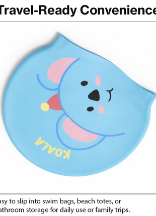 Children’s Waterproof Swimming Cap Ultra Stretch ABS Plastic Blue Design