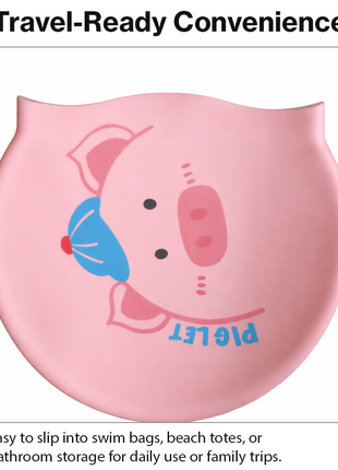 Children’s Waterproof Swimming Cap Ultra Stretch ABS Plastic Pink Design