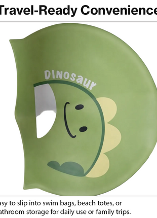 Children’s Waterproof Swimming Cap Ultra Stretch ABS Plastic Green Design