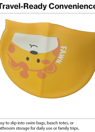 Children’s Waterproof Swimming Cap Ultra Stretch ABS Plastic Yellow Design