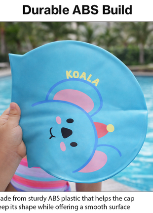 Children’s Waterproof Swimming Cap Ultra Stretch ABS Plastic Blue Design