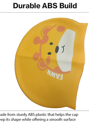 Children’s Waterproof Swimming Cap Ultra Stretch ABS Plastic Yellow Design