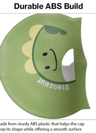 Children’s Waterproof Swimming Cap Ultra Stretch ABS Plastic Green Design