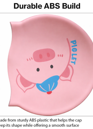 Children’s Waterproof Swimming Cap Ultra Stretch ABS Plastic Pink Design