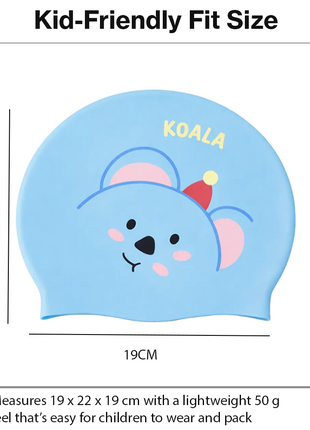 Children’s Waterproof Swimming Cap Ultra Stretch ABS Plastic Blue Design