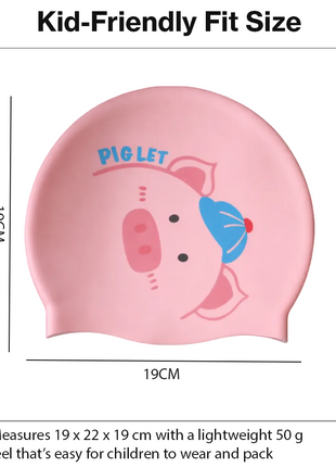 Children’s Waterproof Swimming Cap Ultra Stretch ABS Plastic Pink Design
