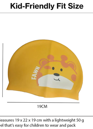 Children’s Waterproof Swimming Cap Ultra Stretch ABS Plastic Yellow Design