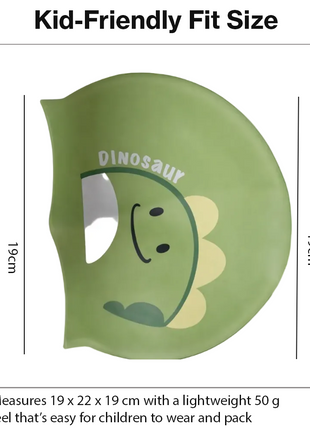 Children’s Waterproof Swimming Cap Ultra Stretch ABS Plastic Green Design