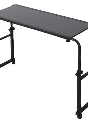 Height Adjustable Bedside Table on Wheels – Over‑Bed Laptop Desk, Lockable Wheels – Black