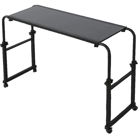 Height Adjustable Bedside Table on Wheels – Over‑Bed Laptop Desk, Lockable Wheels – Black