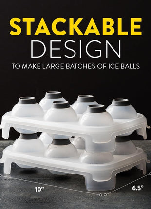 Jumbo Ice Ball Tray For Easy Ice Removal With Transparent Design Regular Cubes