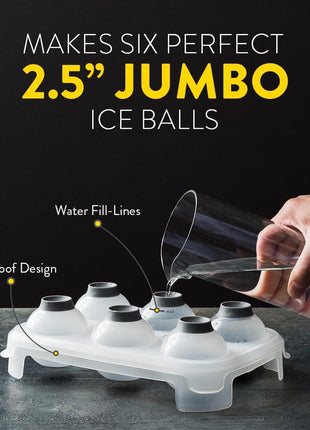 Jumbo Ice Ball Tray For Easy Ice Removal With Transparent Design Regular Cubes