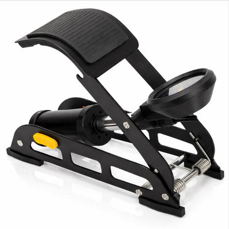 Foot Pump with Gauge – High-Pressure Steel Frame Pedal Inflator – Multi-Valve Compatibility