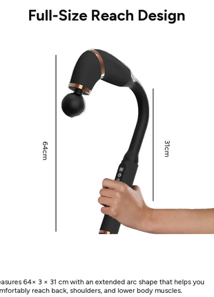 Deep Tissue Massage Gun with LCD Display, 4 Interchangeable Heads, 3 Modes & 6 Speeds up to 3000 RPM, USB-C Rechargeable Handheld Percussion Massager