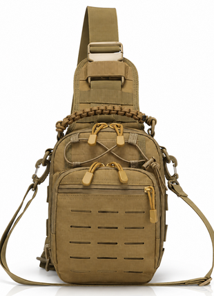 Tactical Crossbody Sling Bag with Molle Webbing