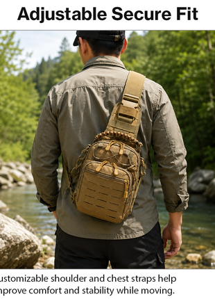 Tactical Crossbody Sling Bag with Molle Webbing