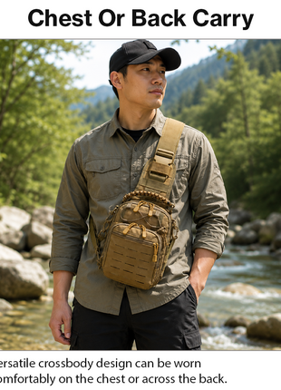 Tactical Crossbody Sling Bag with Molle Webbing