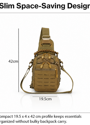 Tactical Crossbody Sling Bag with Molle Webbing