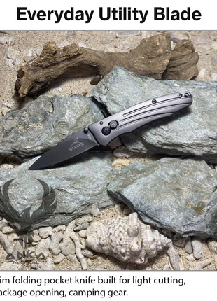 Folding Pocket Knife Compact Manual Open Utility Knife Black Handle 16 cm Lightweight EDC