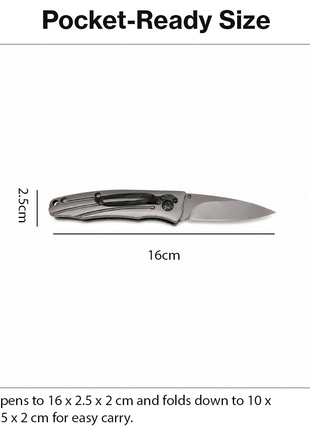 Folding Pocket Knife Compact Manual Open Utility Knife Black Handle 16 cm Lightweight EDC