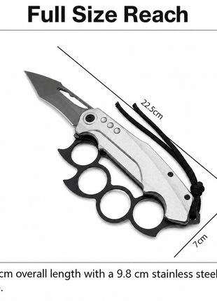 Spring Assisted Folding Knife with Stone Wash Blade & Silver Handle