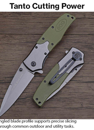 Flash Tanto Folding Pocket Knife with Aluminium and ABS Handle, Stainless Steel Blade