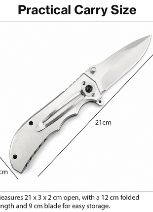 Folding Pocket Knife with Stainless Steel Blade, Aluminum & Wood Handle, Liner Lock EDC Utility Knife