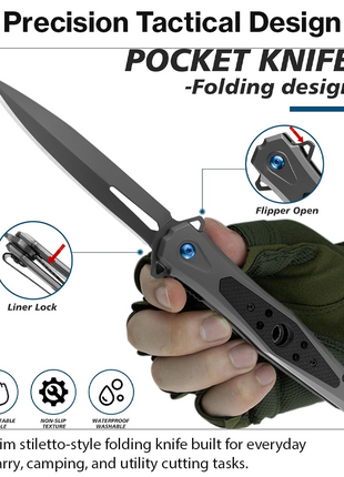 Spring Assisted Folding Pocket Knife with G10 Handle