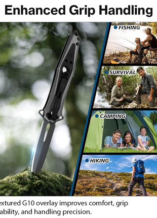 Spring Assisted Folding Pocket Knife with G10 Handle