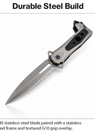 Spring Assisted Folding Pocket Knife with G10 Handle