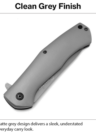 Folding Pocket Knife Aluminum Handle Manual Flip Blade EDC Utility Knife Gray