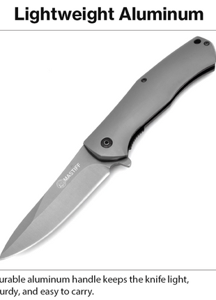 Folding Pocket Knife Aluminum Handle Manual Flip Blade EDC Utility Knife Gray
