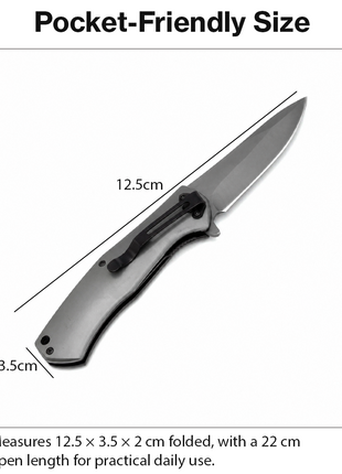 Folding Pocket Knife Aluminum Handle Manual Flip Blade EDC Utility Knife Gray