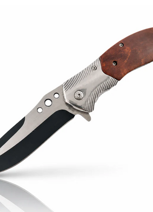 Folding Pocket Knife Stainless Steel Blade Ergonomic Textured Handle with Secure Lock and Carry Sheath