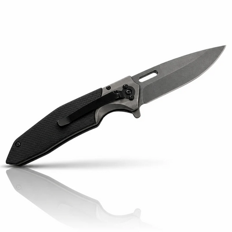 EDC Folding Pocket Knife Stainless Steel Blade Textured Handle 22.9 cm Overall Length